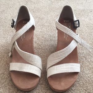 Cream colored Toms wedge